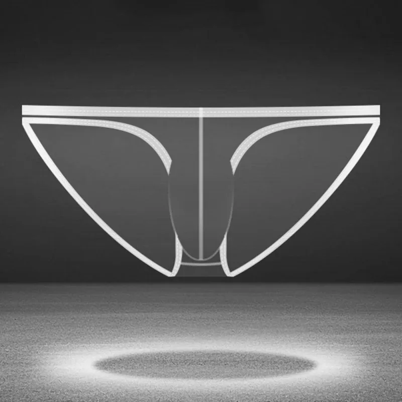 1pc verão nova roupa interior masculina cuecas de seda gelo ultra-fino transparente respirável sexy confortável cintura baixa cuecas para homem 3256809692642600