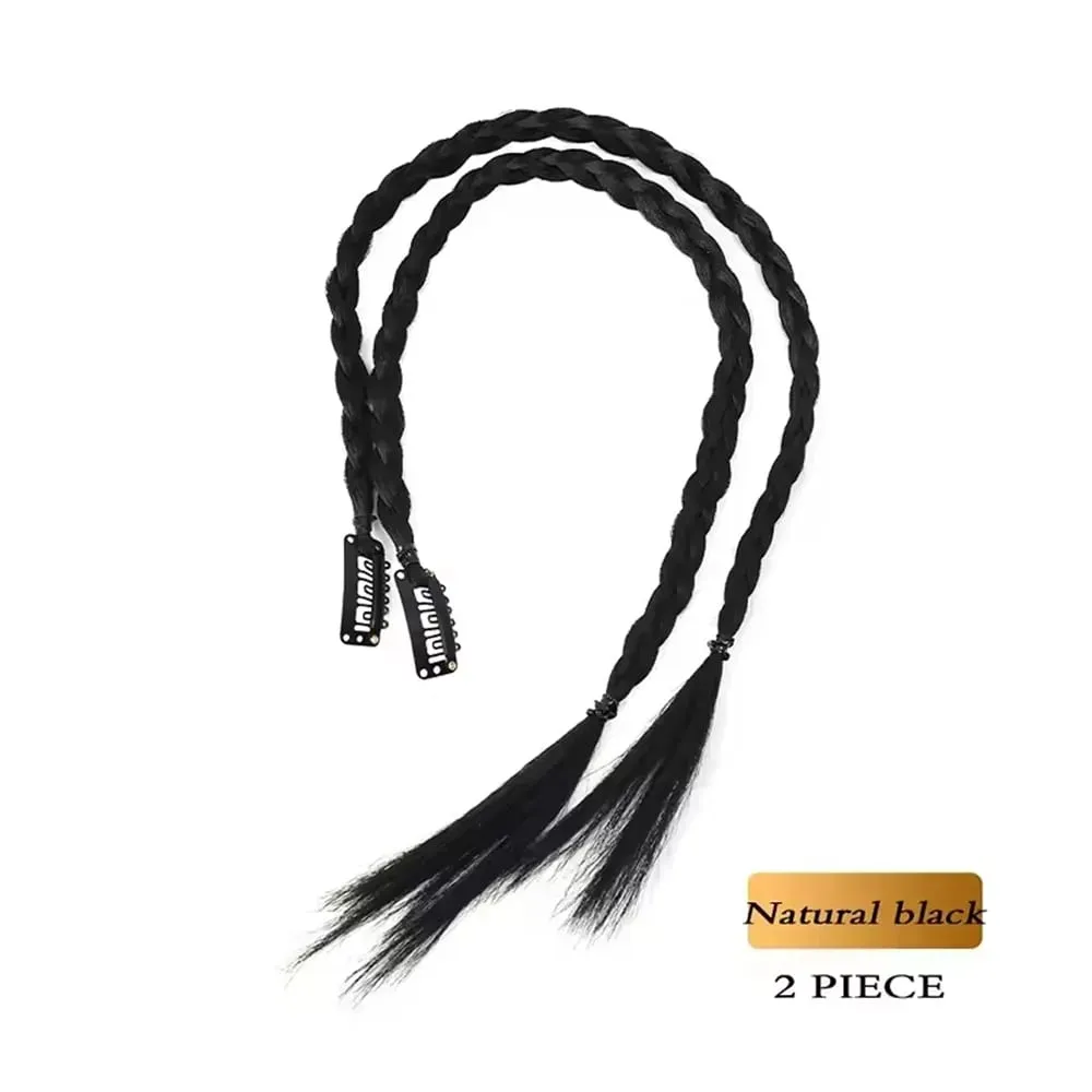Parrucca sintetica a treccia 2 pezzi con forte clip BB Y2k Spice Girl Treccia da boxe Coda di cavallo Scatola leggera Treccia Coda di cavallo pezzo per donna — image 10