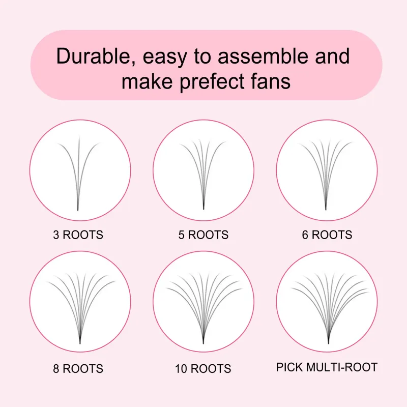 CoMango Easy Fan Lashes Extension DIY 2d/3d/4d/10d Faux Mink Blooming Eye Lash Extensions 0.03/0.05/0.07 Makeup Lashes