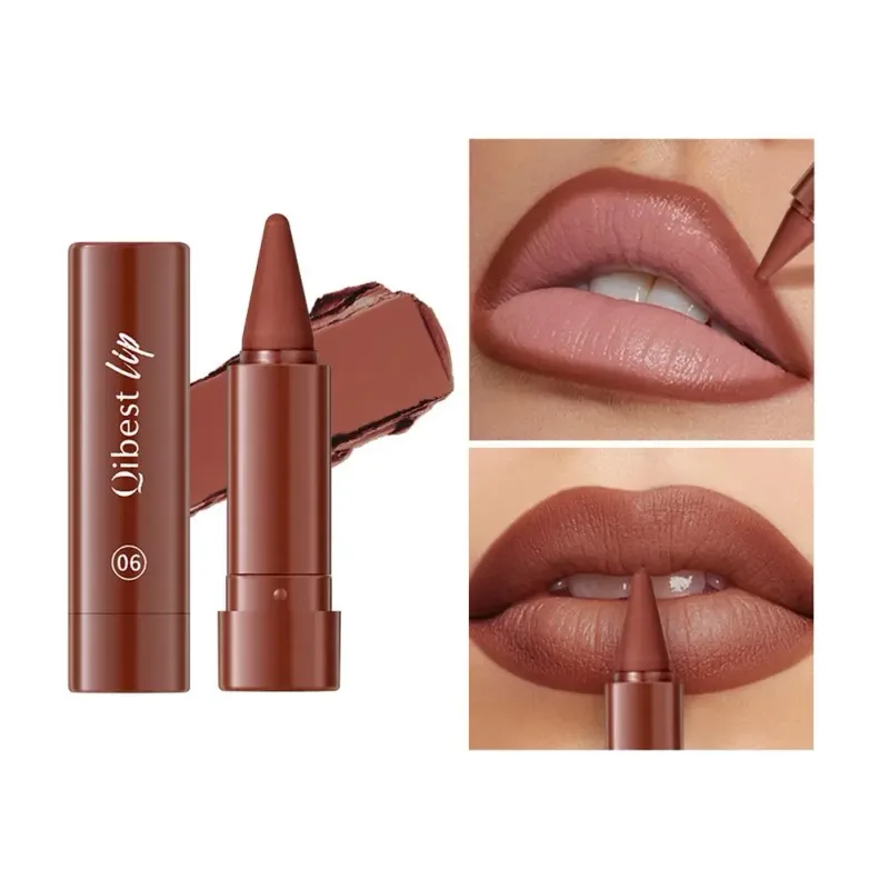 Waterproof Matte Lipstick Liner 2-in-1 Pencil High Pigmentation Lip Color Smooth Moisturizing Formula Natural Gradient Lipstick