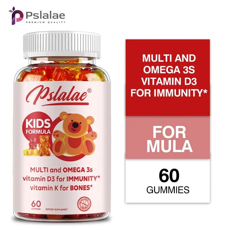 Children's Multivitamin Gummies - with Vitamin C Omega-3 Fish Oil - Boosts Immunity and Supports Brain Health