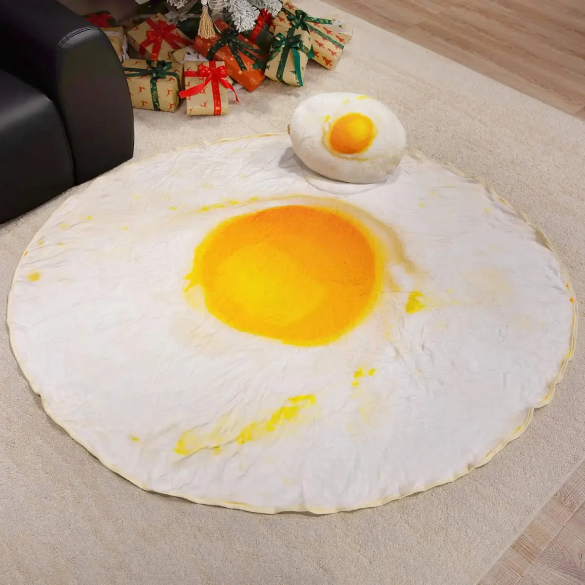 3D Lifelike Plush Chinese Cabbage Watermelon Blanket Simulation Stuffed Poached Egg Throw Pillow with Blanket 2 In 1 Cushion — image 10
