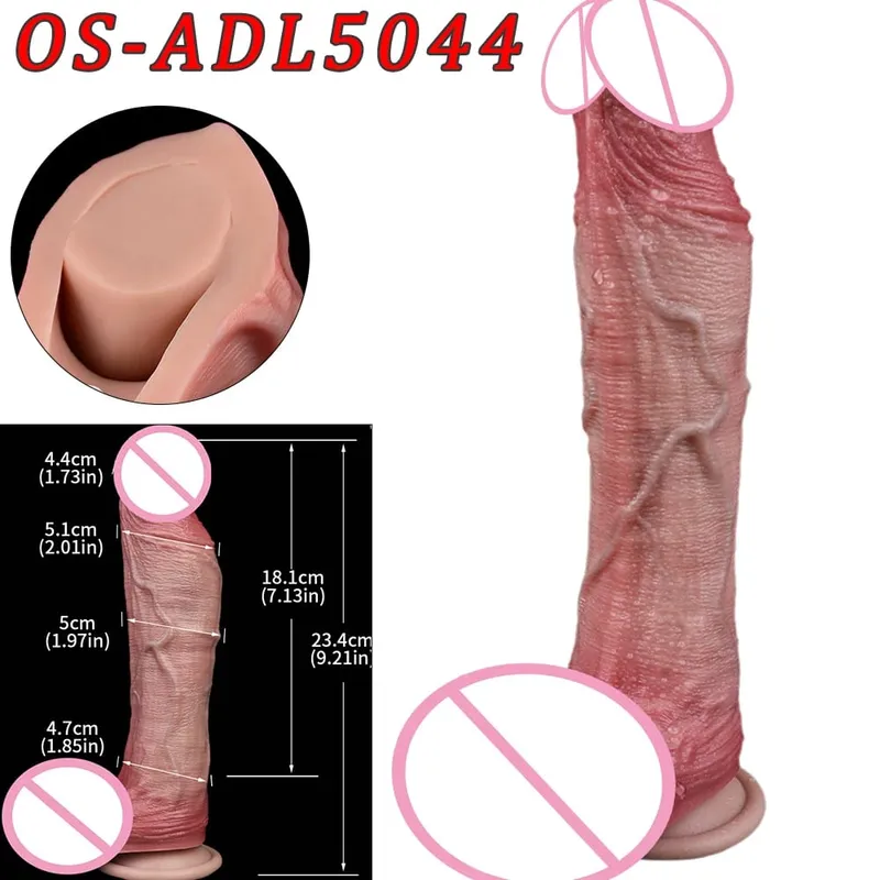47cm realistická dlouhá dilda s dvojitou hlavou anální vaginální stimulátor Sexuální hračka s přísavkou pro lesbické páry Gay Muži Nástroje pro dospělé
