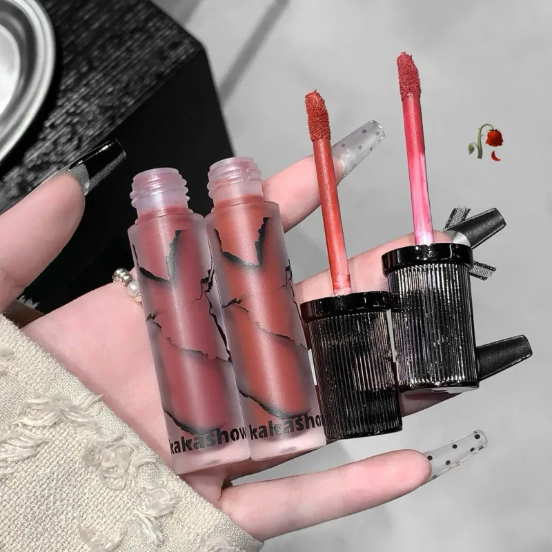 Marble Matte Lip Mud Velvet Soft Fog Lip Tint Long Lasting Non Stick Cup Lip Cosmetics