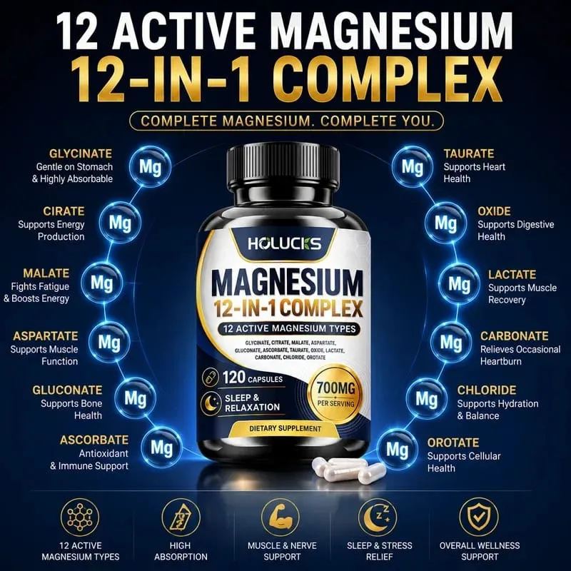 Advanced Magnesium Supplement with Citrate & Malate Magnesium Support Immune Heart Joint Teeth & Bone Health Gut Health