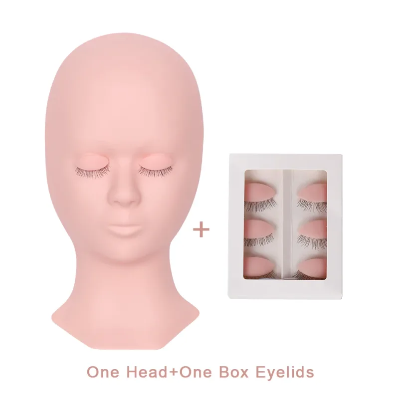 Mannequin Head For Eyelash Extension Training Kit With Removable Eyelids Silicone Cosmetic Model Heads Makeup Tools Gel Material — image 7