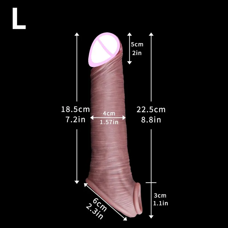 Sarung Silikon Tipis Lengan Penis Dapat Digunakan Kembali Realistis dengan Cincin Anti Jepret Pemanjang Pembesaran Ayam untuk Pria Menunda Ejakulasi