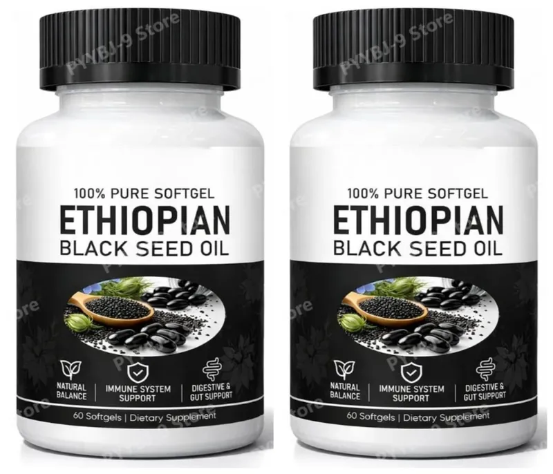 Ethiopian Black Seed Oil Softgels 800mg Cold Pressed Herbal Extract Capsules Daily Wellness Balance Support Non GMO 60 Count — image 7