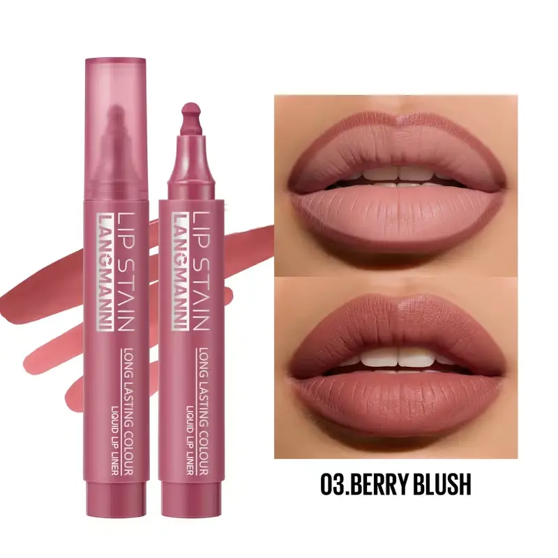 Son Vết Bẩn Liquid Lip Liner Bút Đánh Dấu Lâu Dài Chống Thấm Nước Matte Lip Tint Có Sắc Tố Cao Khỏa Thân Viền Môi Trang Điểm Cho phụ Nữ