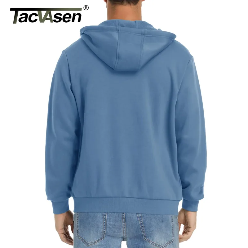 Big Pockets Fleece Lining Hoodies Mens Hooded Coats Full Zip Up Casual Hoodie Jackets Athlete Running Hiking Sportswear — image 21