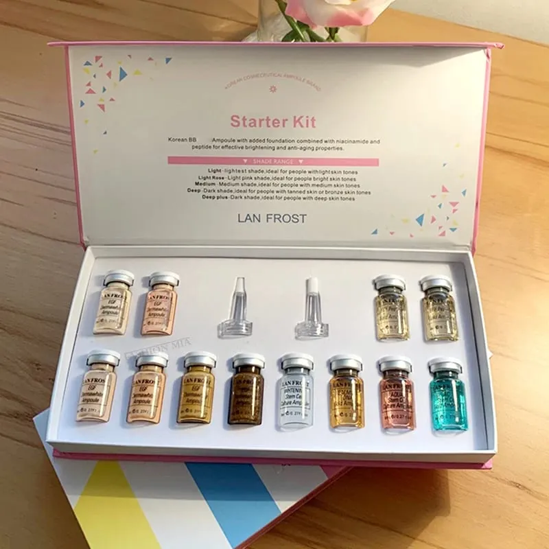 Korea 8ml BB Cream Glow Serum Starter Kit Facial Niacinamide/Hyaluronic Acid Foundation Moisturizing Skin Care Beauty