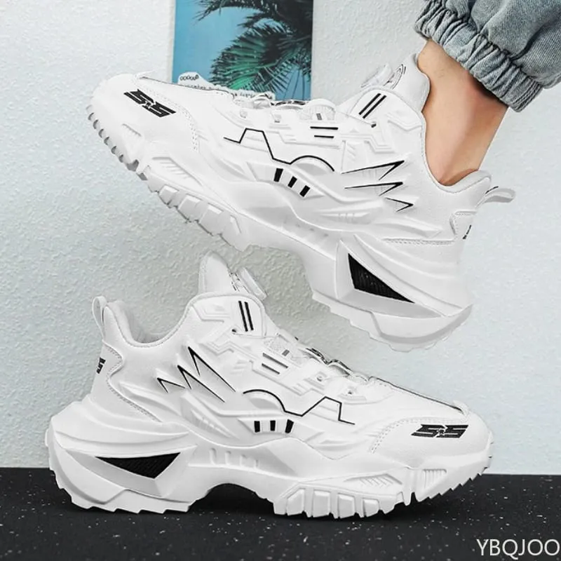 Spring new breathable running shoes fashionable versatile anti slip shoes casual comfortable height increasing men's sneakers