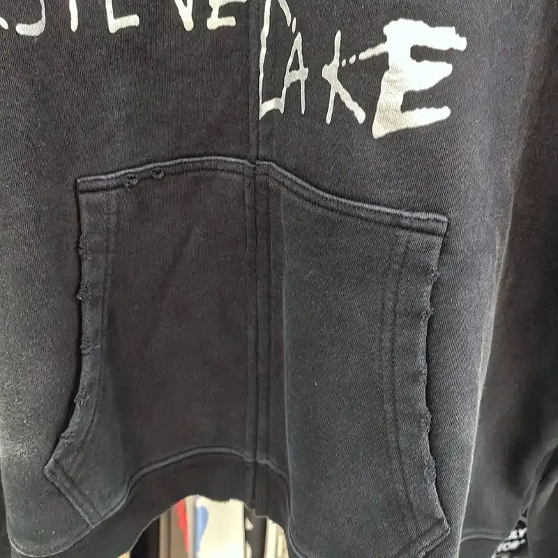 Nouveau surdimensionné PALY sweat à capuche pour homme femme lavé noir endommagé meilleure qualité décontracté Vintage Cardigan Zip sweats