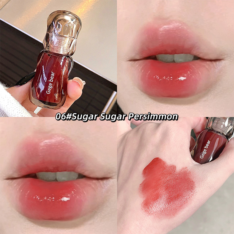 Gege Bear Crystal Gloss Lip Tint — Autumn/Winter Hydrating Formula Mirror-Gloss Finish Youthful Plumping Effect