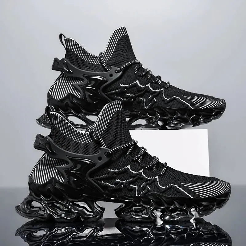 Men's Blade Type Shoes Breathable Shock Absorption Running Shoes Non-Slip Shoes For Jogging Tennis Gym Casual Walking Sneakers