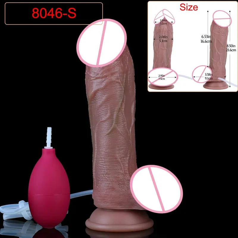 Deep Veins Ultra Squirting Dildo Silicone Skin Touch Long Ejaculating Butt Plug For Men Women G-Spot Stimulate 18+ Sex Toys