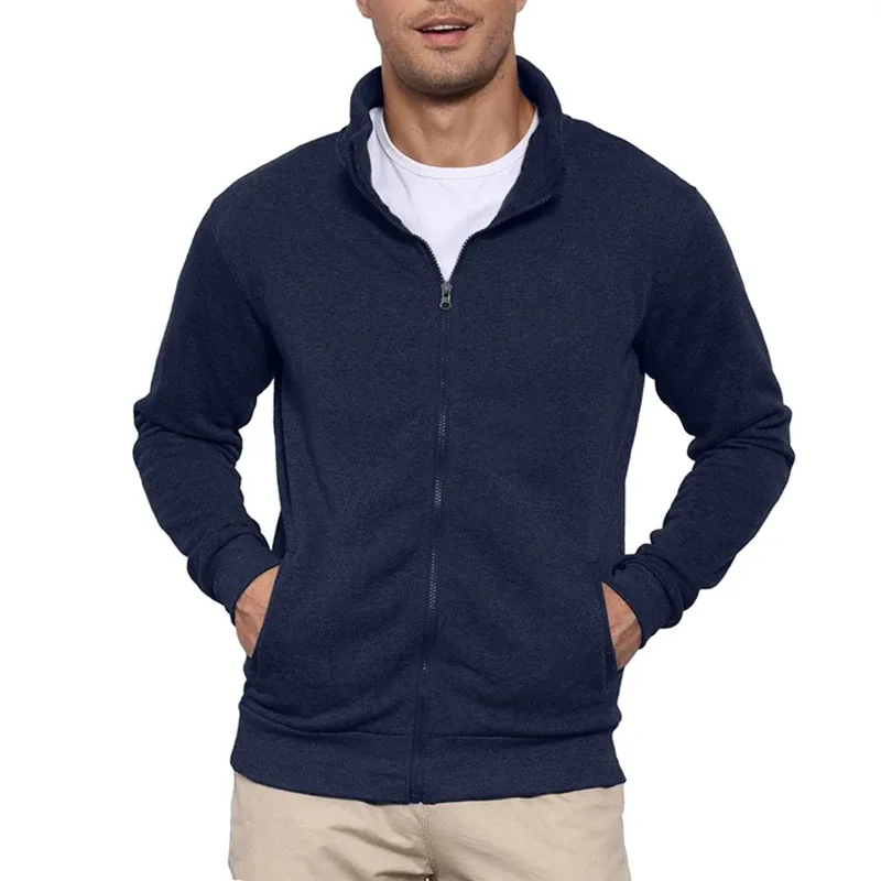 New Men's Sweat Jacket Pullover Hoodie Sweatshirt Man Without Hood with Zip Jacket Outdoor Sport Lightweight Streetwear M-3XL