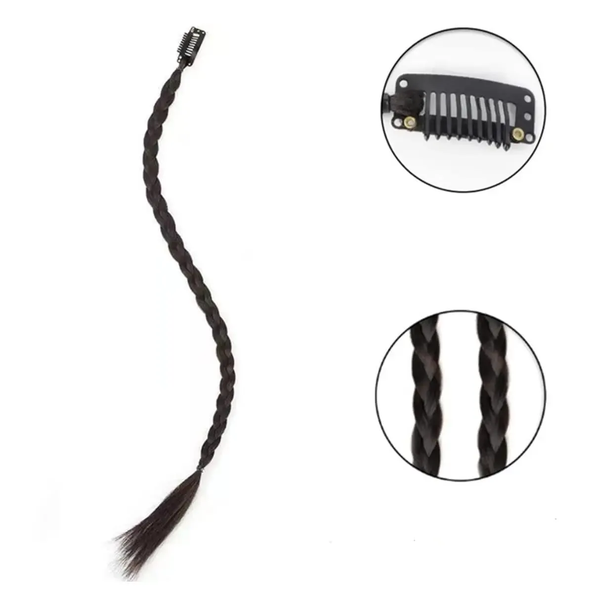 4pcs Synthetic Box Braids Clip In Hair Extensions K-POP Long Hair Braid Extensions For Party Use Y2K Hair Accessories — image 4