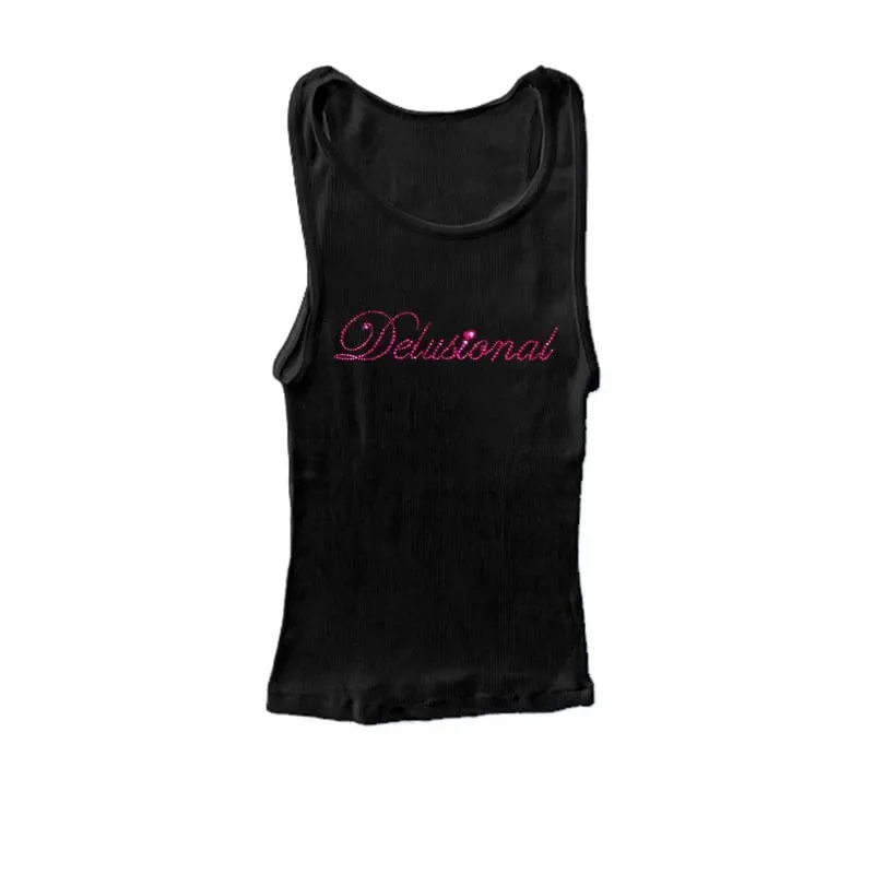 Vintage Punk Rhinestone Letter Goth Streetwear Short Sleeve T Shirts Y2k Tanks Tops T-shirt Women Summer Camis Coquette Clothes — image 14