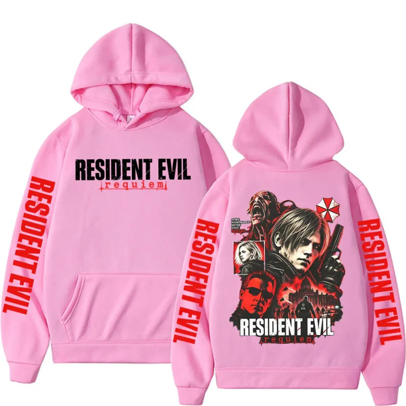 Leon Kennedy 生化危機安魂曲商品運動衫男士女士休閒高品質抓絨連帽衫原宿經典哥德連帽衫 — image 10