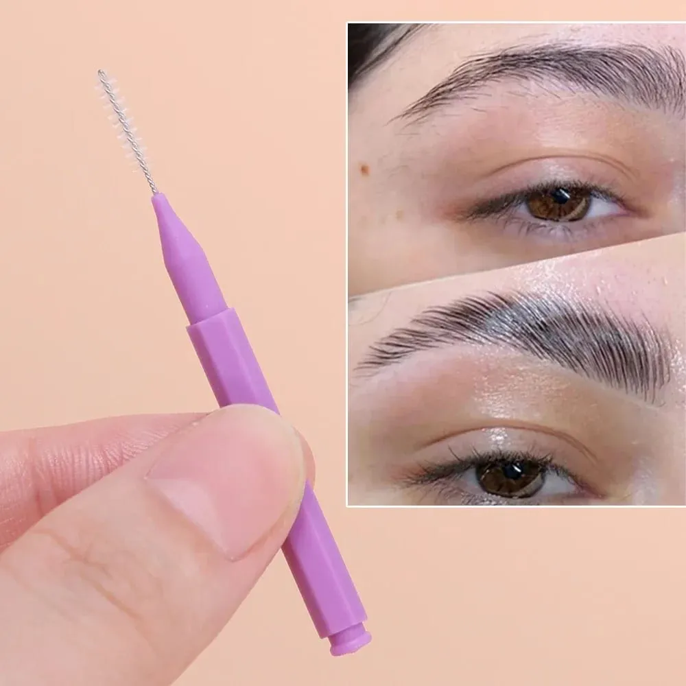 50PCS Mini Eyebrow Brush Portable Brow Perm Brushes Disposable Bendable Micro Eyelash Brow Lifting Brushes Applicators Tools — image 4