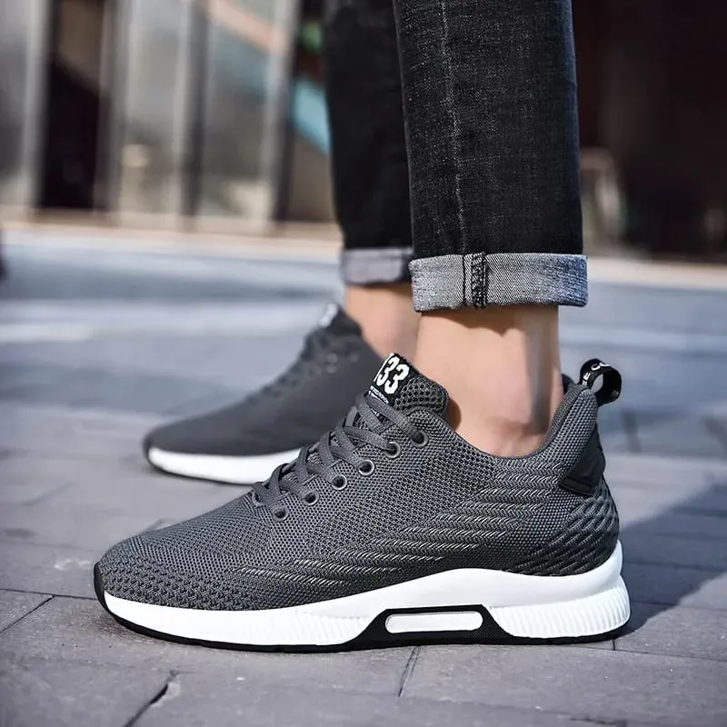 Men Sneakers Platform Casual Shoes Height Increase Insoles 8cm Elevator Shoes Outdoor Men Tennis Shoes Mesh Lace-up Running Shoe