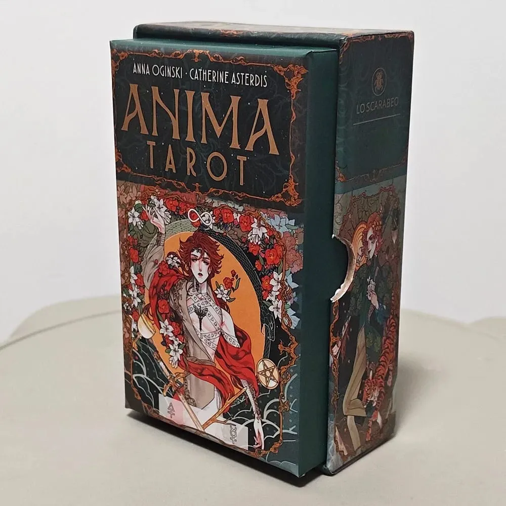 ゴージャスなアニメスタイルのイラストがダブルエンボス加工されたアールヌーボータロットカード 78 枚 12*7cm アニマタロットデッキ、硬質ボックス入り