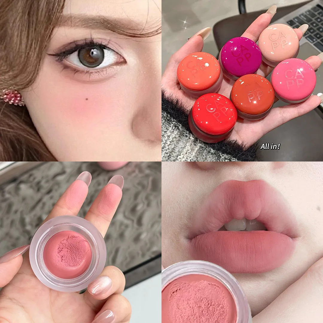 Canned Lip Mud Mist Lipstick Moisturizing Velvet Matte Mousse Solid Lip Gloss Cheek Blush Cream Tint Lips Makeup Korean Cosmetic
