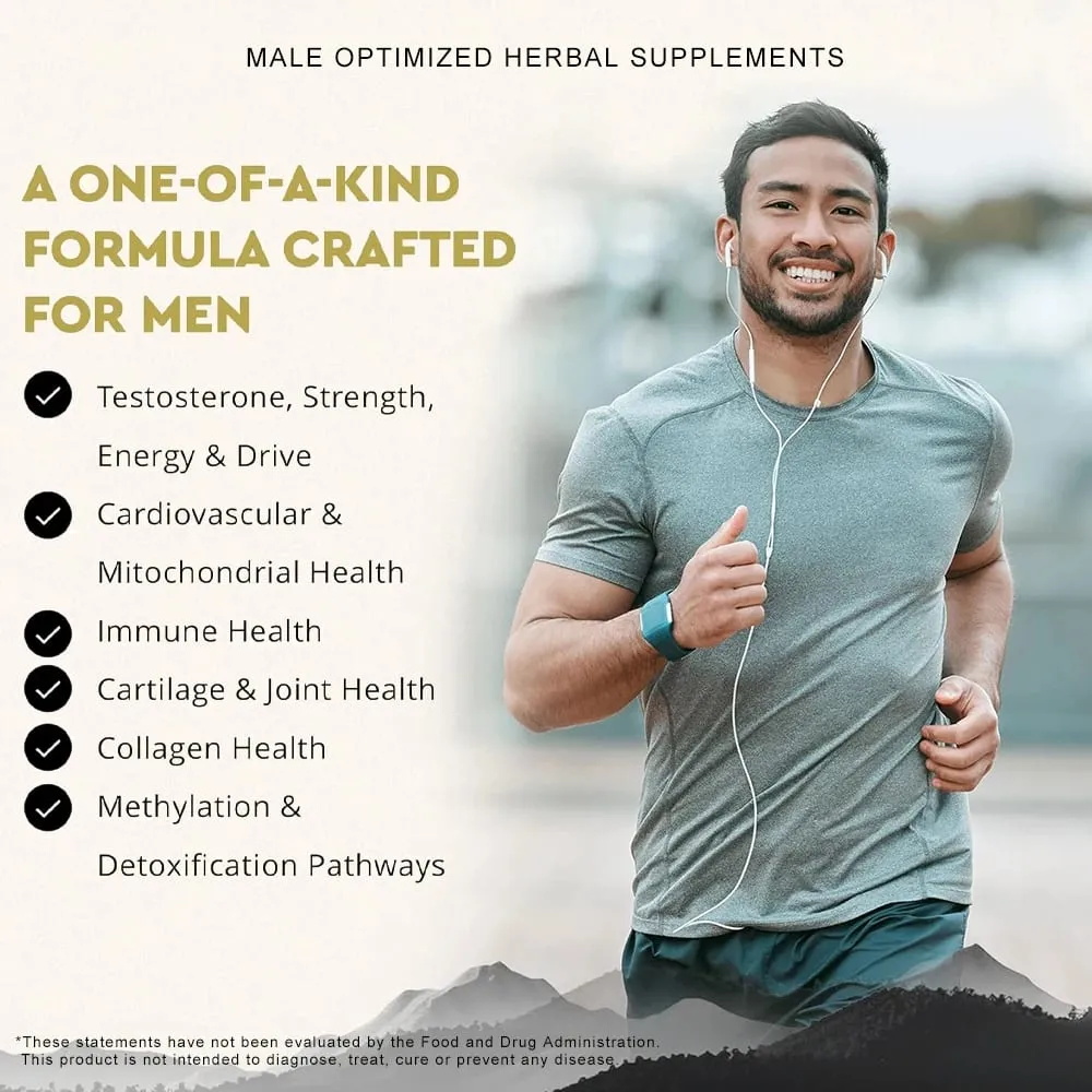 Extra Strength Male Supplement with Panax Ginseng Ashwagandha Gingko Tribulus Extract for Energy Stamina & Boosting Blood Flow