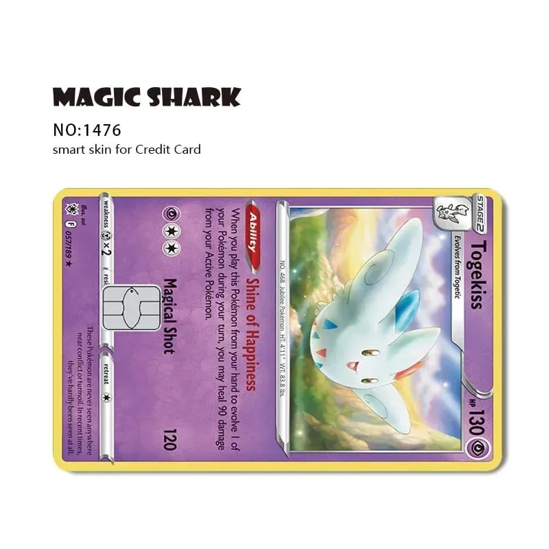 2025 New Pokemons Charizard Blastoise Bulbasaur Eevee Metwo Sticker Film Skin Cover for Credit Debit Card