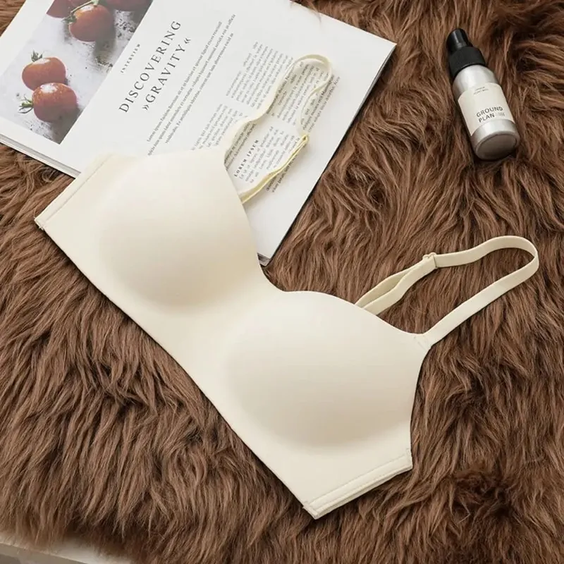 편안한 소프트 컴포트 무선 브래지어 통기성 패브릭 얇은 컵 푸시 업 브래지어 비 와이어 탄성 원활한 브래지어 란제리 뷰티
