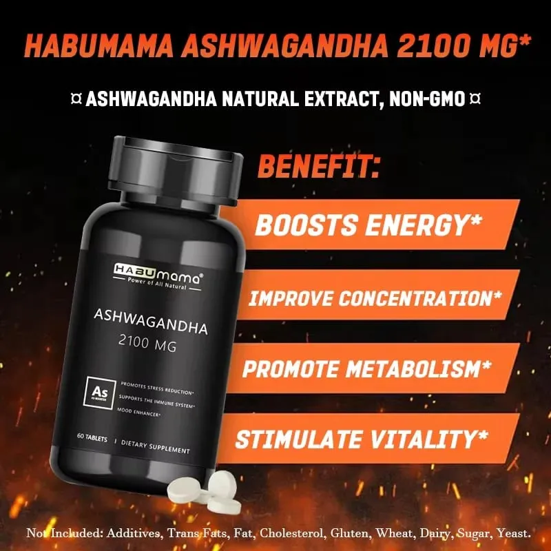 Original Ashwagandha Energy Supplement Non-GMo Supports Reproductive Health Natural Energizer