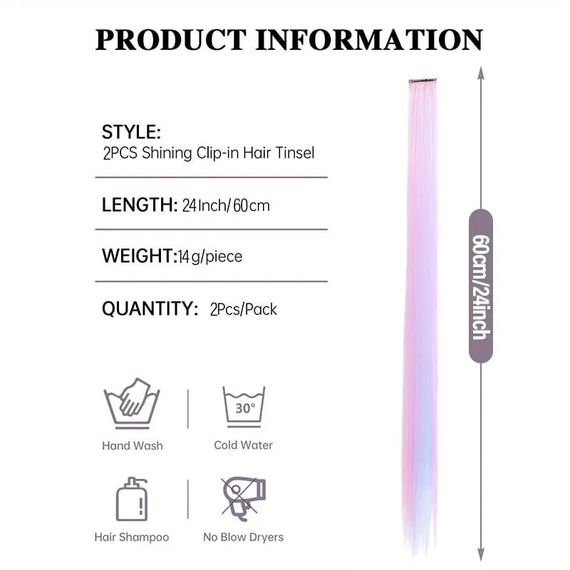 Ce Cream – postiches à clipser en Fiber synthétique, 2 pièces, couleur rose lavande, pour Cosplay et Look décontracté, couleur douce et vibrante — image 3