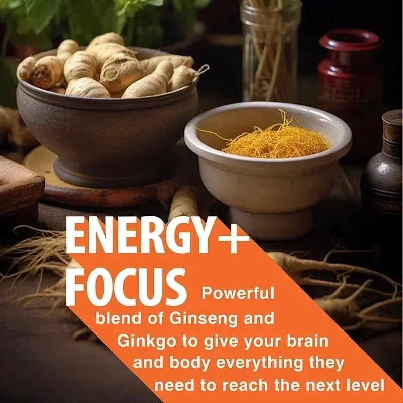 Panax Ginseng + Ginkgo Biloba - Immune Support Enhance Physical Performance Improve Memory and Maintain Overall Health