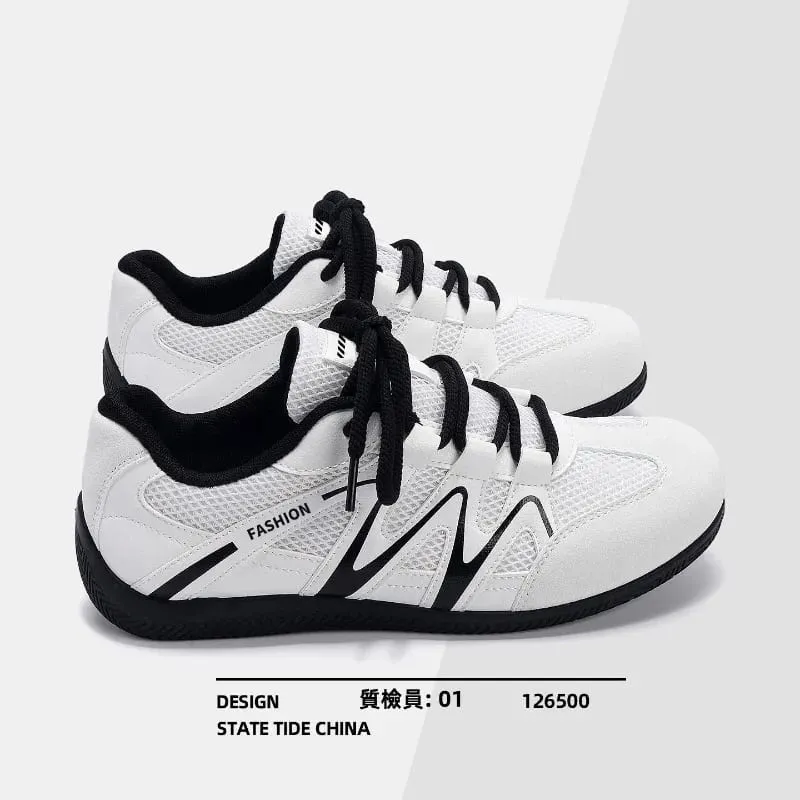 Men's Mesh Breathable Casual Sneakers Lace Up Flat Sole Fashion Sport Shoes Daily Walking Ladies Lightweight Athletic Footwear
