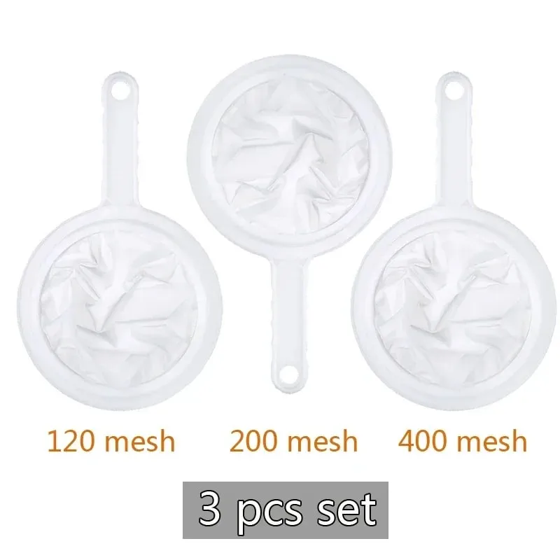 120 200 400 Mesh Kitchen Ultra-Fine Nylon Mesh Strainer Plastic Sieve Filter Spoon For Soy Milk Coffee Milk Yogurt Juice — image 12