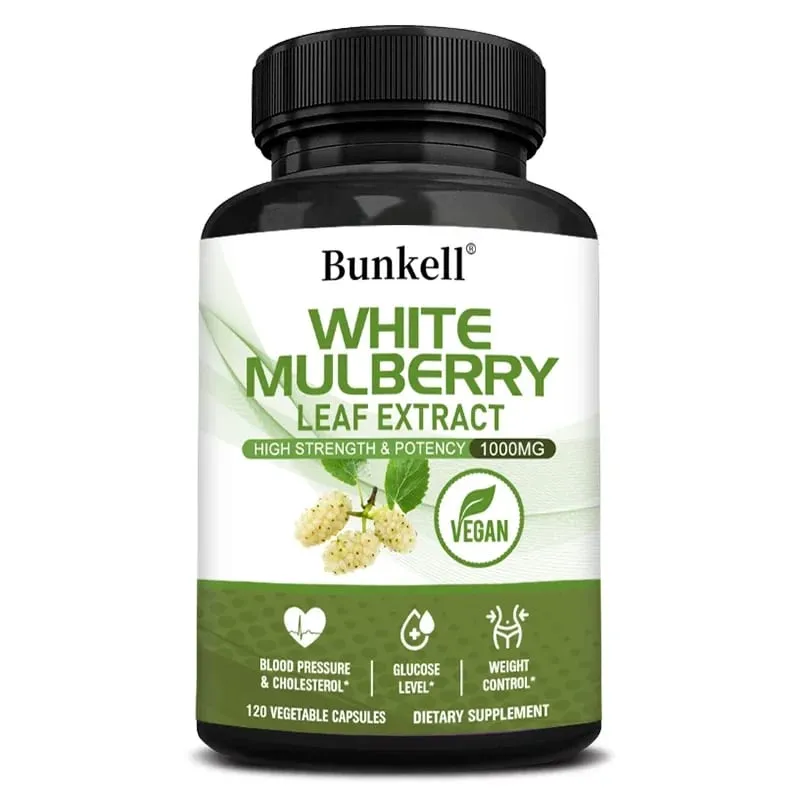 White Mulberry Leaf Extract 1000mg - 120 Capsules White Mulberry Leaf Non-GMO Gluten-Free Supplement High Strength & Potency