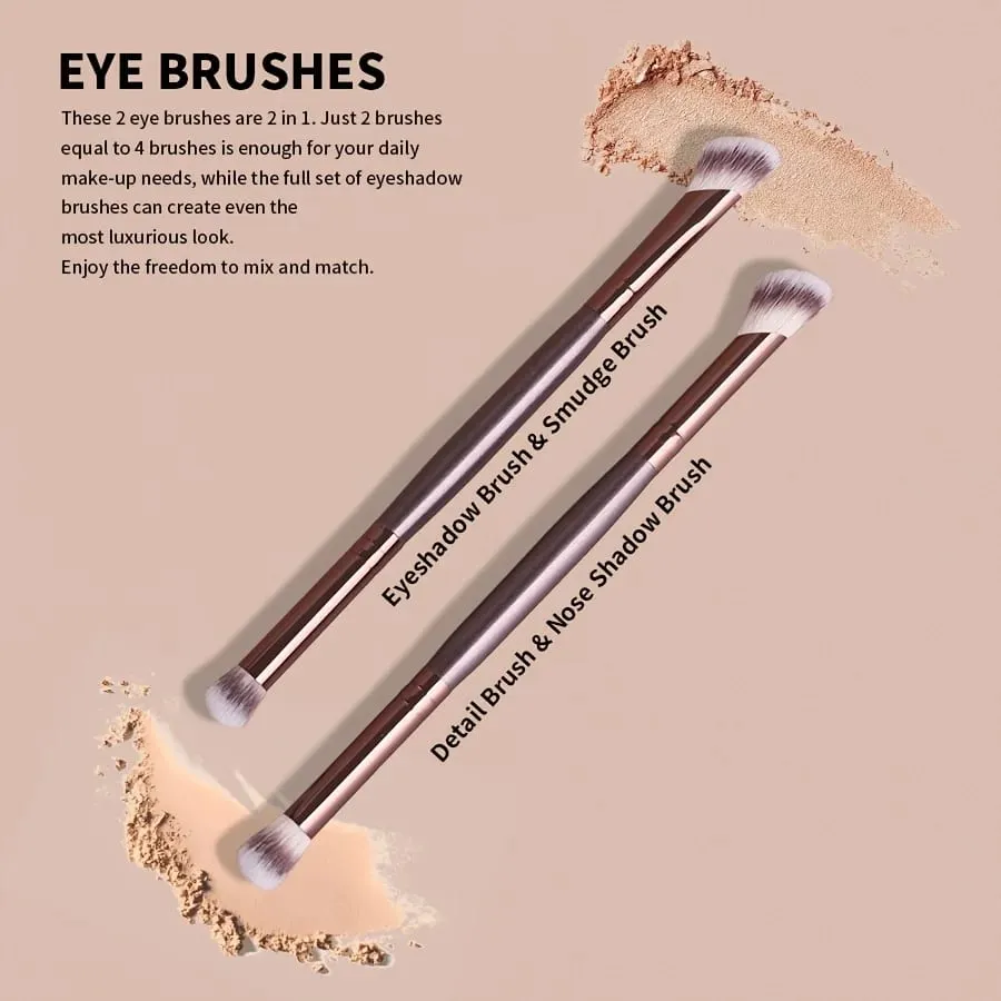 5pcs Jumbo Soft Makeup Brush Set Synthetic Bristles Non-Irritating Face Powder Rouge Eyeshadow Brush Complete Set Starter Afford