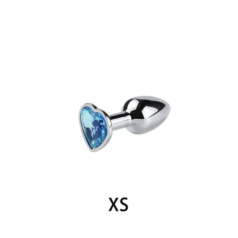 5 Sizes Stainless Steel Crystal Heart Anal Plug Removable Butt Plug Stimulator Prostate Massager Anal Sex Toys Dildos