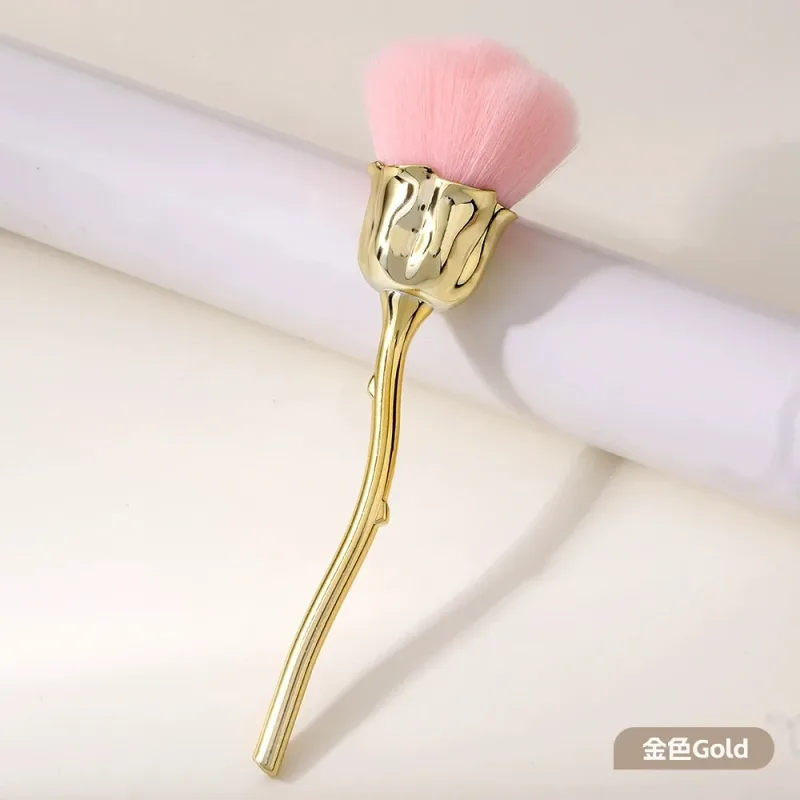 Rose Flower Shape Makeup Brush Round Makeup Loose Powder Brushes Manicure Nail Polishing Dust Removal Brush Beauty Make Up Tools — image 12