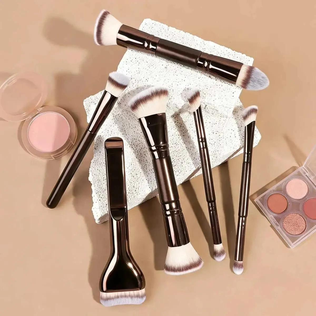 Professional Aluminum Makeup Brush Set Includes Soft High-Quality Synthetic Hair Makeup Brushes Foundation Brush Powder Brush
