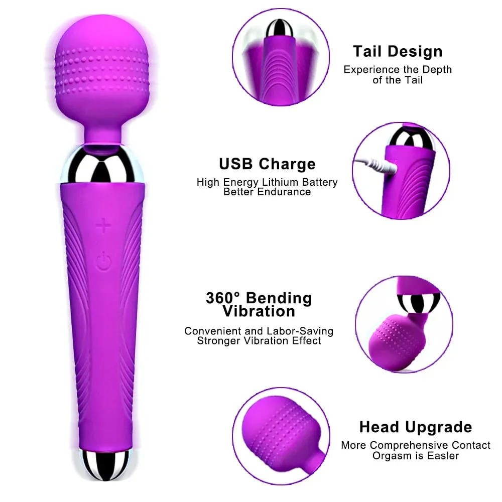 Powerful Dildo Vibrator AV Magic Wand G-Spot Massager Sex Toys For Women Couples Clitoris Stimulate Goods for Adults USB Charge