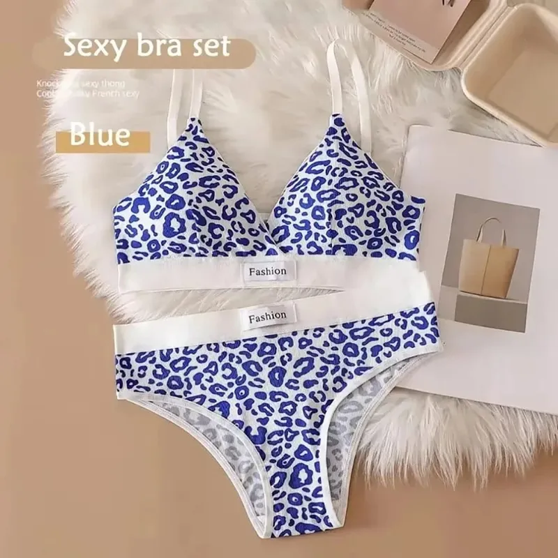 1Set Adjustable Shoulder Strap Seamless Bra Set Traceless Cotton Underwear Set Non-wire Low Waist Panties Sexy Lingerie Set