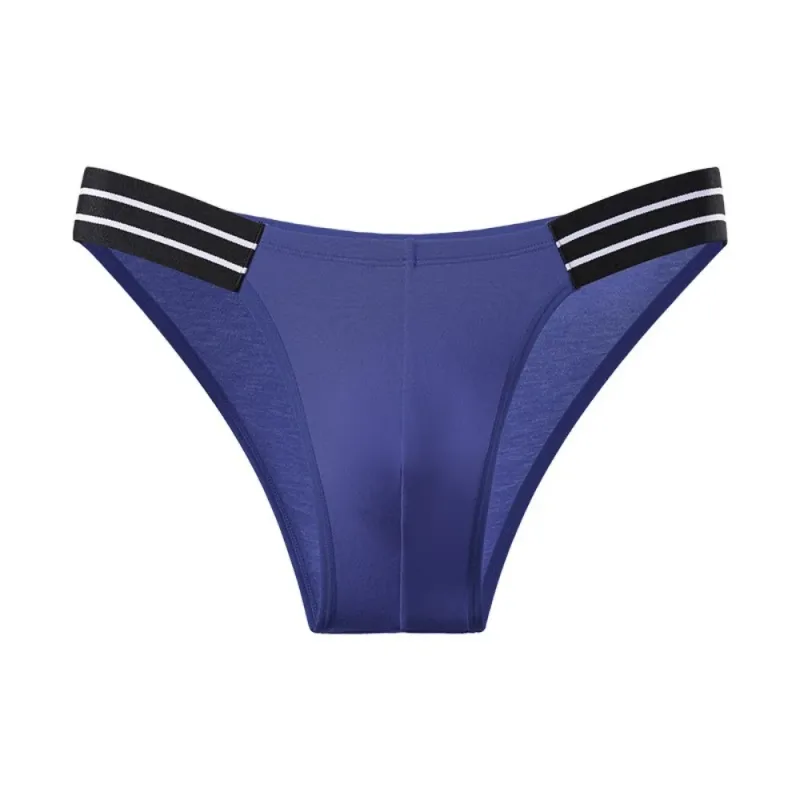 Lingerie Men's Triangle Panties Mid Waist Breathable Men Thin Briefs Stripe Large Size Underwear for Men Four Seasons — image 6