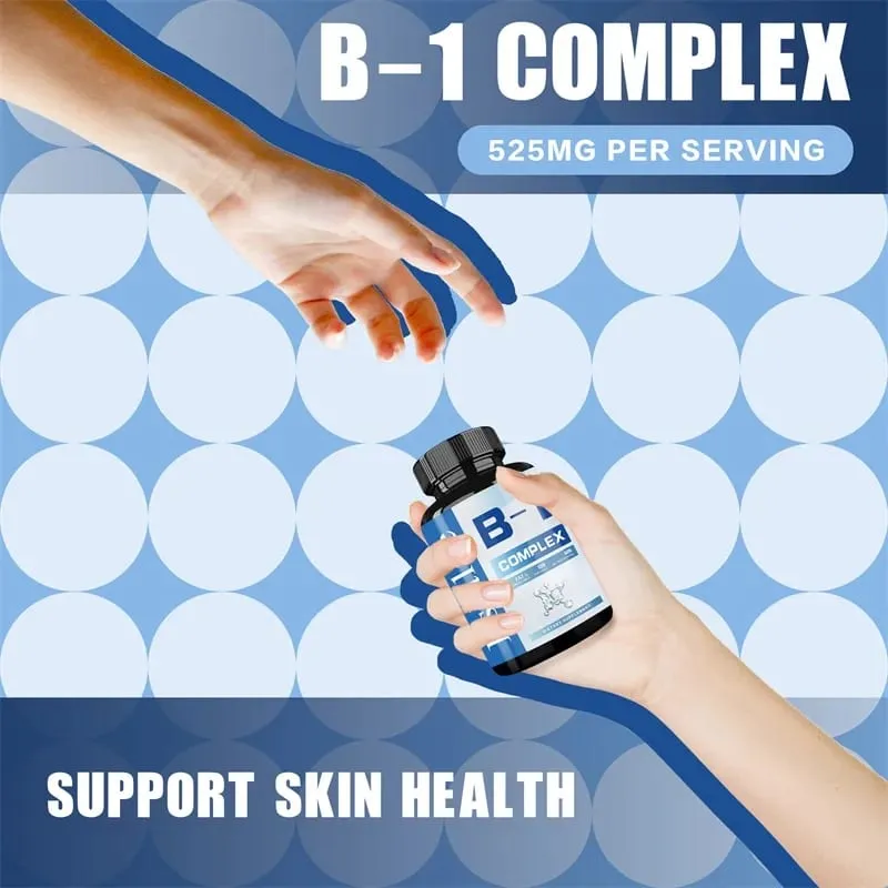 Vitamin B1 Complex - Improves Energy Levels Boosts Metabolism and Supports Nervous System Health