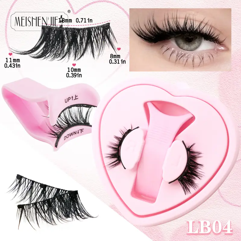 Magnetic Eyelashes 1Pcs No Glue Needed Reusable Natural Look 3D Lashes Easy Apply Soft Magnetic Lashes Kit for Eye Makeup — image 2