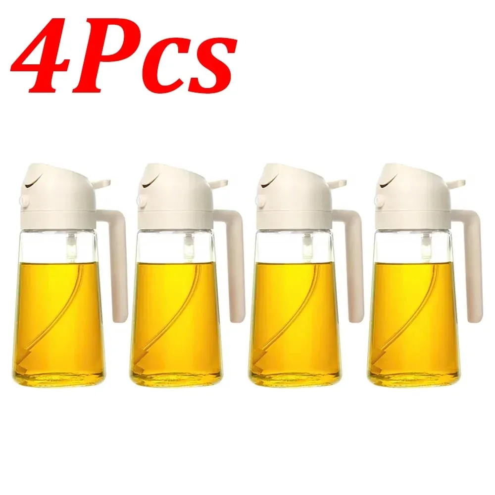 1-4Pcs 500ml 2in1 Oil Sprayer Plastic Cooking Olive Oil Sprayer Baking Oil Spray for Kitchen Air Fryer Baking Salad Grilling BBQ
