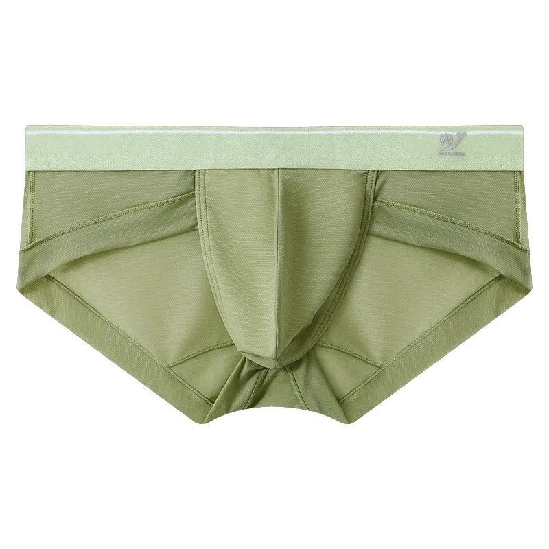 Summer Men's Underwear Boxers Bulge Ice Silk Briefs Ultra-thin Breathable Cool Panties