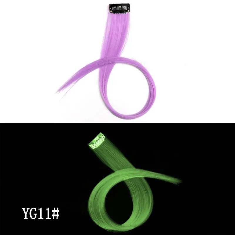Synthetic Leeons Clip In one Pieces Hair Extensions Heat Resistant Hairpieces Rainbow Ombre Hair Extensions Fake Long Hair Women