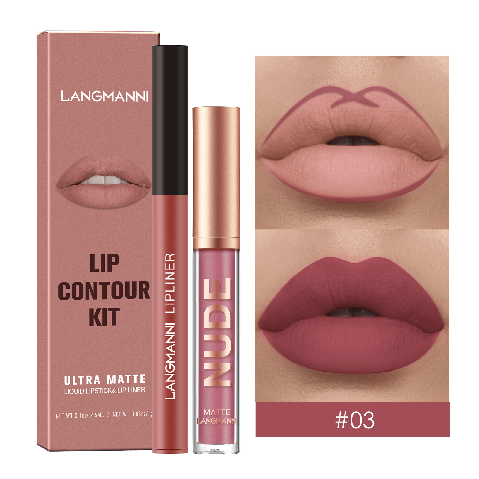 Waterproof Lasting Matte Velvet Lip Gloss Lip Liner Set 2pcs/set Lipliner Pen and Lip Gloss Combination Set Lips Contour Makeup — image 5